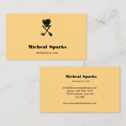 Pet op de schil, beige spoelsilhouette visitekaartje (Voorkant / Achterkant)