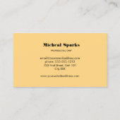 Pet op de schil, beige spoelsilhouette visitekaartje (Achterkant)