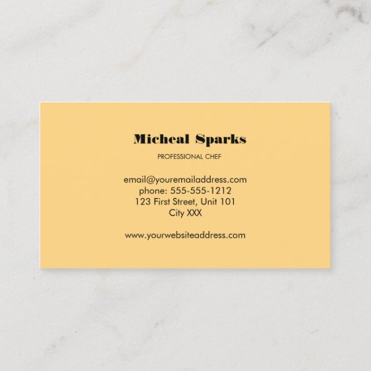 Pet op de schil, beige spoelsilhouette visitekaartje (Achterkant)