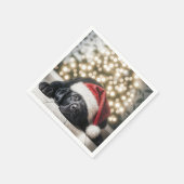 Pet op een zwarte labrador retriever servet (Hoek)