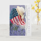 pet op stoel met Amerikaanse vlag Kaart (Gele Bloem)