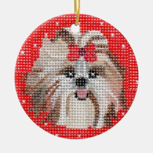 Pet Ornaments - Shih Tzu Keramisch Ornament (Voorkant)