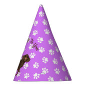 Pet Paarse Dachshund Party Feesthoedjes (Rechts)