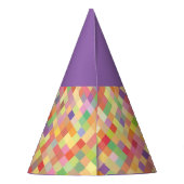 pet Paarse Harlequin Feesthoedjes (Achterkant)