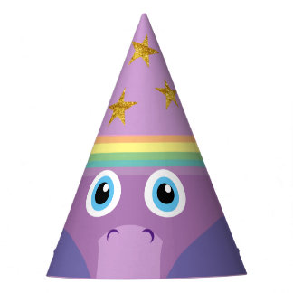 Pet Paarse regenboog Unicorn Face Costume Party Feesthoedjes