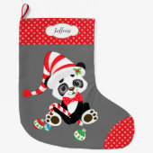 Pet Panda Beer stoppen Grote Kerstsok (Voorkant)