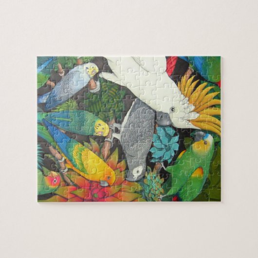 Pet Parrots in Bromeliad Planten Puzzle Legpuzzel (Horizontaal)
