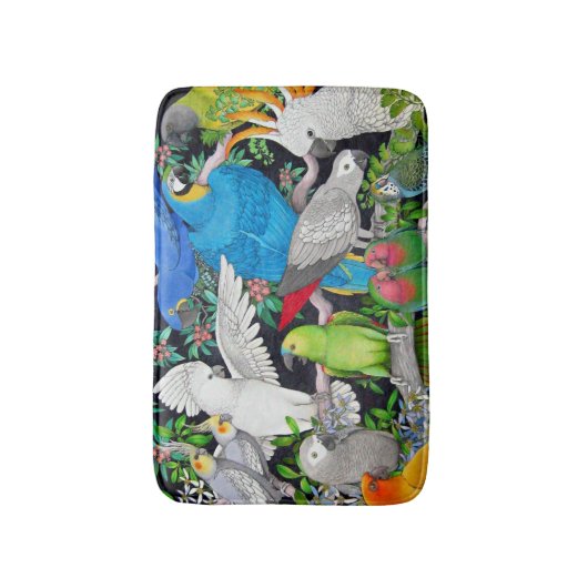 Pet Parrots of the World Bath Mat (Voorkant Verticaal)