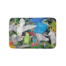 Pet Parrots of the World Bath Mat