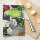 Pet Parrots of the World Kitchen Towel Theedoek (Quarter Fold)