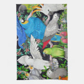 Pet Parrots of the World Kitchen Towel Theedoek (Verticaal)