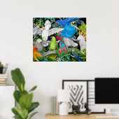 Pet Parrots of the World Poster (Thuiskantoor)