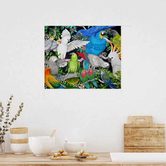 Pet Parrots of the World Poster (Keuken)