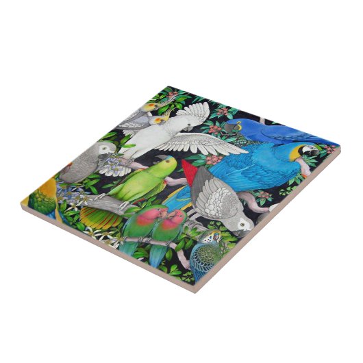 Pet Parrots of the World Tile Tegeltje (Zijkant)