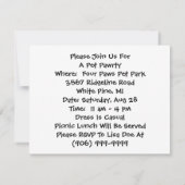 Pet Party Invitations Cute Boxer w/Rozen Bouquet Kaart (Achterkant)