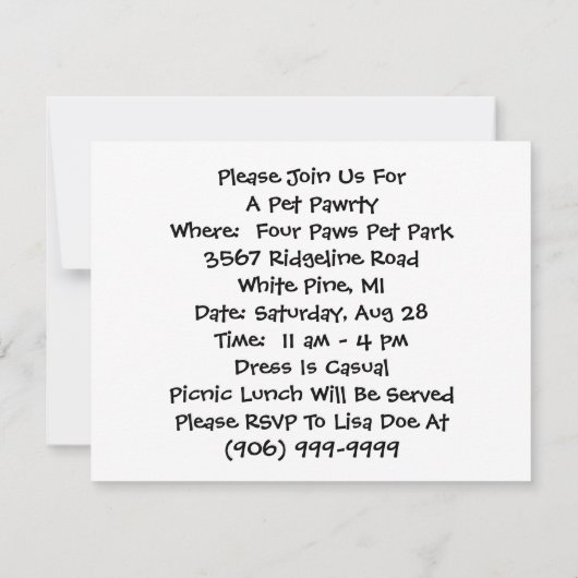 Pet Party Invitations Cute Boxer w/Rozen Bouquet Kaart (Achterkant)