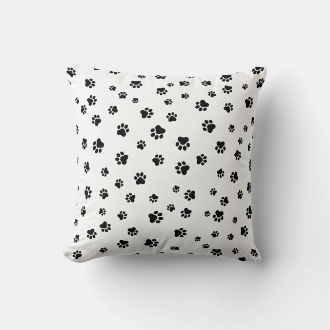 Pet Paw - Auto of Dog Naadloos Patroon Kussen (Voorkant)