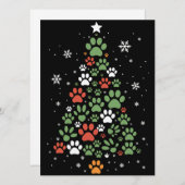 Pet Paw Christmas Tree Cats Dog Lover Xmas Feestdagenkaart (Voorkant / Achterkant)
