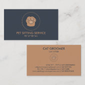 Pet Paw Cirkel Cat Dog Feet Visitekaartje (Voorkant / Achterkant)