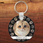 Pet Paw Custom Cat Photo Ceramic Ornament Sleutelhanger (Voorkant)
