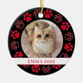 Pet Paw Custom Cat Photo-keramiek Keramisch Ornament (Voorkant)
