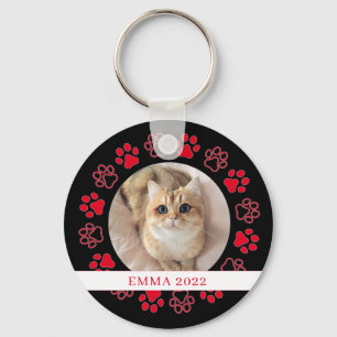 Pet Paw Custom Cat Photo-keramiek Sleutelhanger