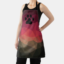 Pet paw, dierenvoetafdruk, kleurrijk ontwerp schort