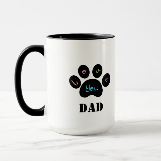 Pet Paw Dog / Cat Love You DAD Coffee Mok (Links)