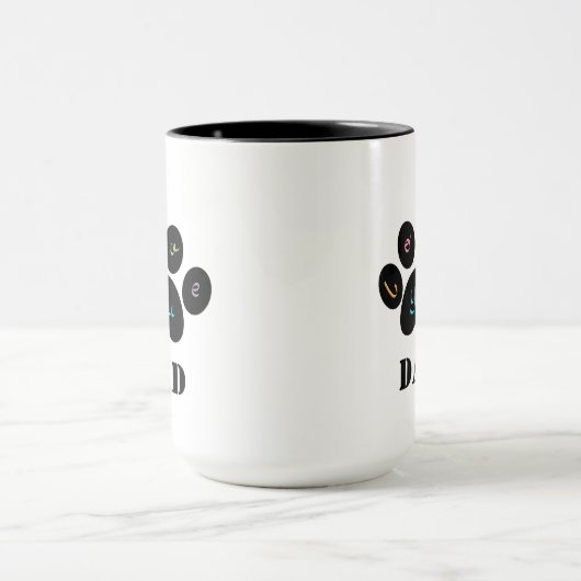 Pet Paw Dog / Cat Love You DAD Coffee Mok (Midden)