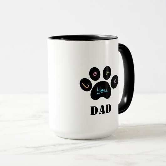 Pet Paw Dog / Cat Love You DAD Coffee Mok (Voorkant rechts)