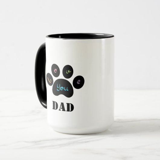 Pet Paw Dog / Cat Love You DAD Coffee Mok (Voorkant links)