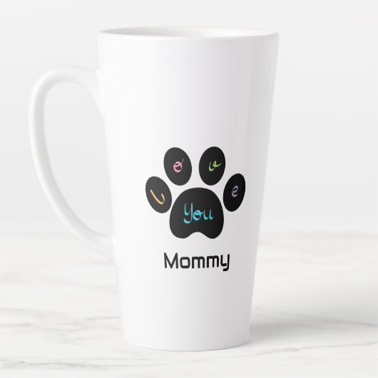 Pet Paw Dog / Cat Love You Mama Latte Mok (Links)