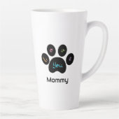 Pet Paw Dog / Cat Love You Mama Latte Mok (Rechts)