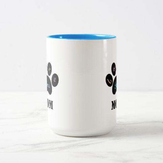 Pet Paw Dog / Cat Love You MOM Coffee Mok (Center)