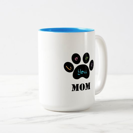 Pet Paw Dog / Cat Love You MOM Coffee Mok (Voorkant rechts)