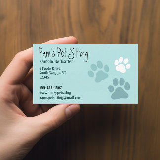 Pet Paw Drukt Dierenvriend Dog Tracks Light Blauwg Visitekaartje