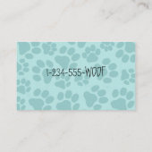 Pet Paw Drukt Dierenvriend Dog Tracks Light Blauwg Visitekaartje (Achterkant)