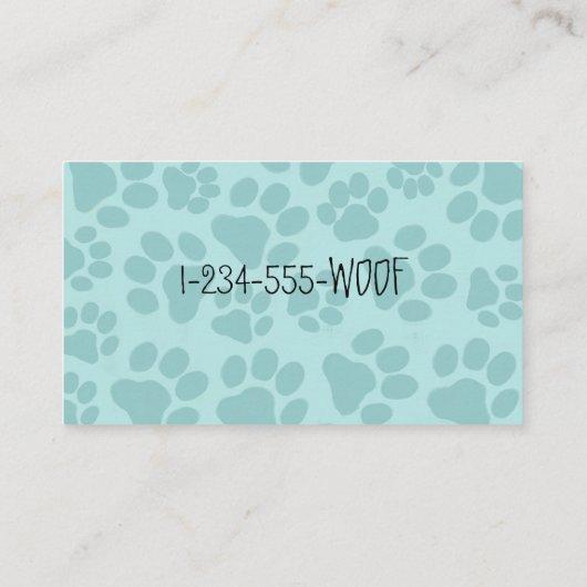 Pet Paw Drukt Dierenvriend Dog Tracks Light Blauwg Visitekaartje (Achterkant)