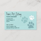 Pet Paw Drukt Dierenvriend Dog Tracks Light Blauwg Visitekaartje (Voorkant)