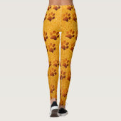 Pet paw gold glitter print op gouden achtergrond leggings (Achterkant)