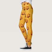 Pet paw gold glitter print op gouden achtergrond leggings (Links)