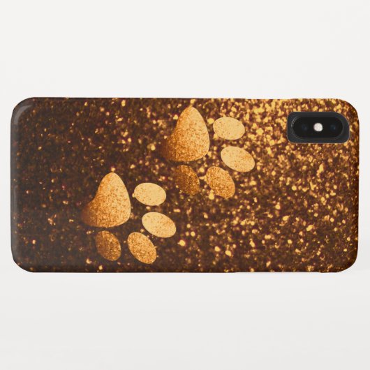 Pet paw gold glitter print op koper glitter Case-Mate iPhone case (Achterkant (horizontaal))