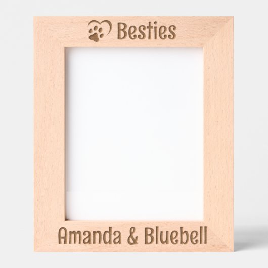 Pet Paw Heart Besties Gegraveerde Lijstjes (Voorkant)