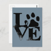 Pet Paw in LOVE Briefkaart (Voorkant / Achterkant)