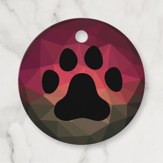 Pet paw in mobern ombre bold background bedankjes labels (Voorkant)