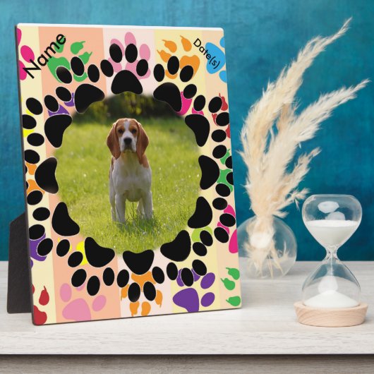 Pet Paw-Lijst op poten Fotoplaat (Zijkant)