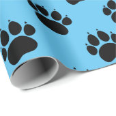 Pet Paw-patroon op blauw omslagpapier Cadeaupapier (Rol Hoek)