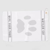 Pet Paw Print Aangepaste witte golfhanddoek (Horizontaal)