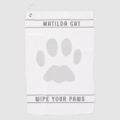 Pet Paw Print Aangepaste witte golfhanddoek (Voorkant)