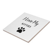 Pet Paw Print Cats Black White Tegeltje (Zijkant)